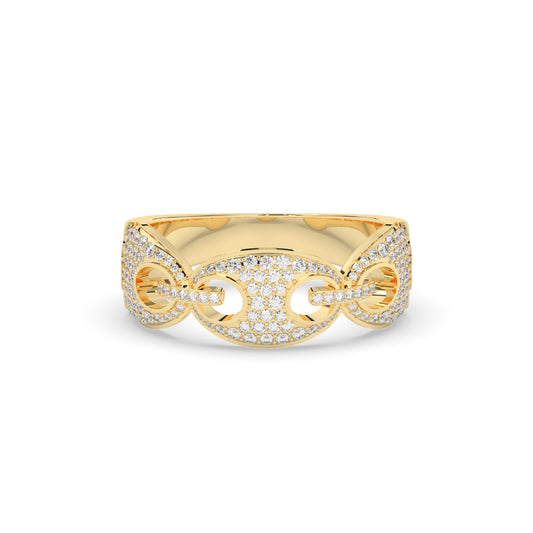 Diamond Link Chain Gold Ring