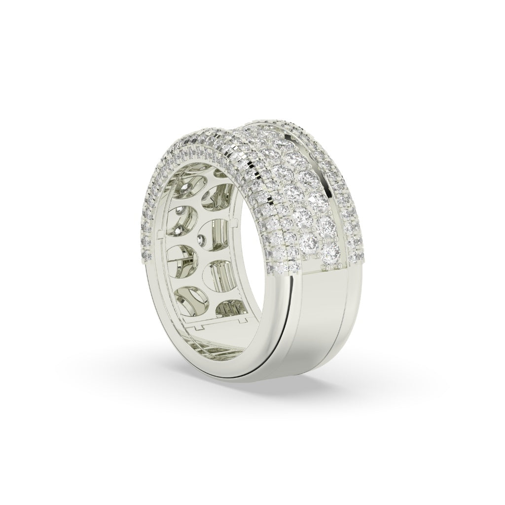 Triple Row Diamond Gold Band
