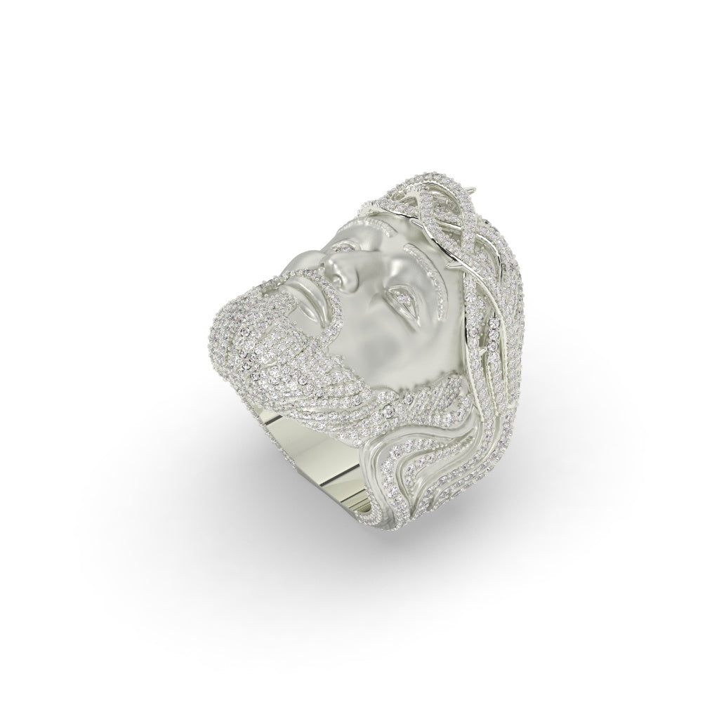 Crowned Jesus Gold Statement Ring