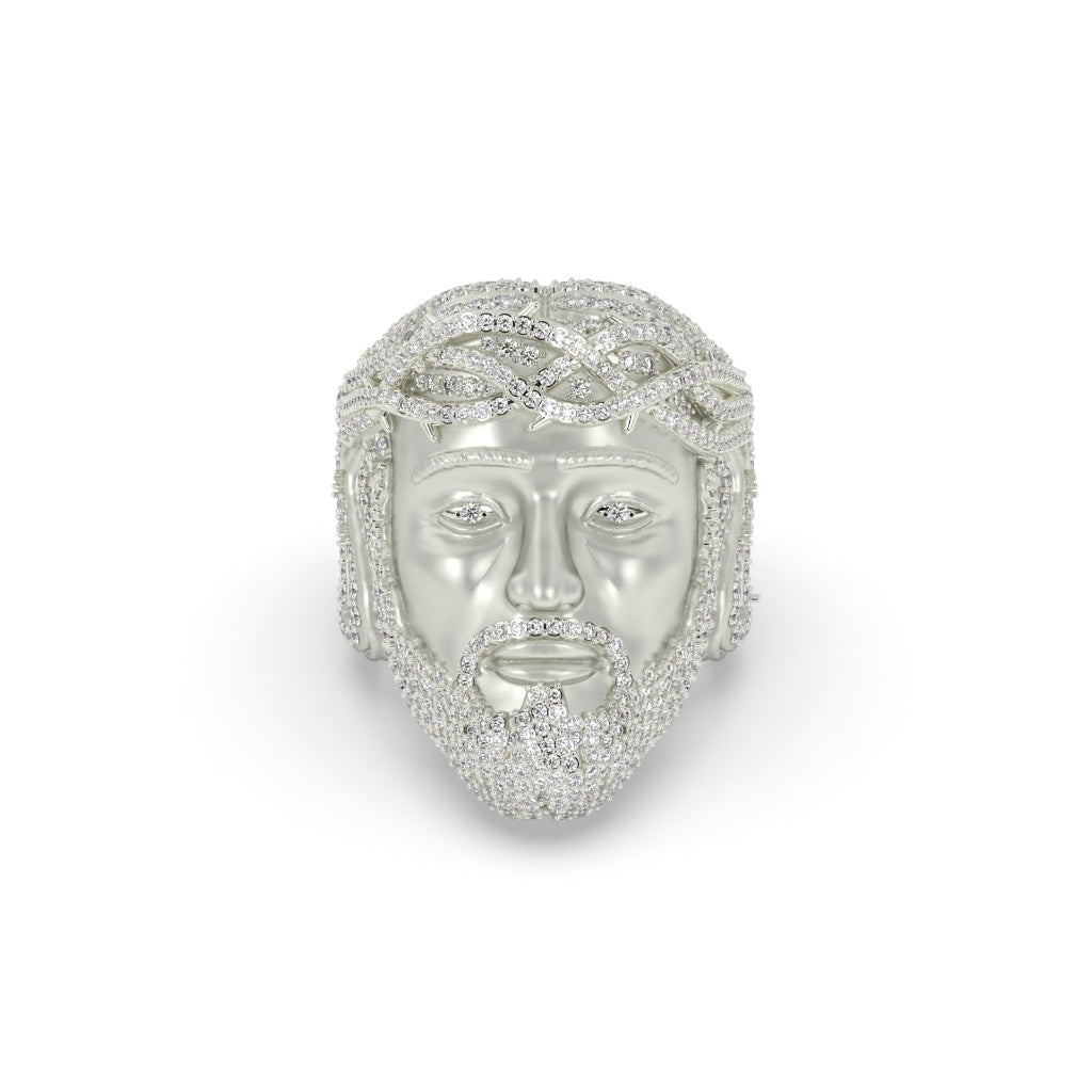Crowned Jesus Gold Statement Ring