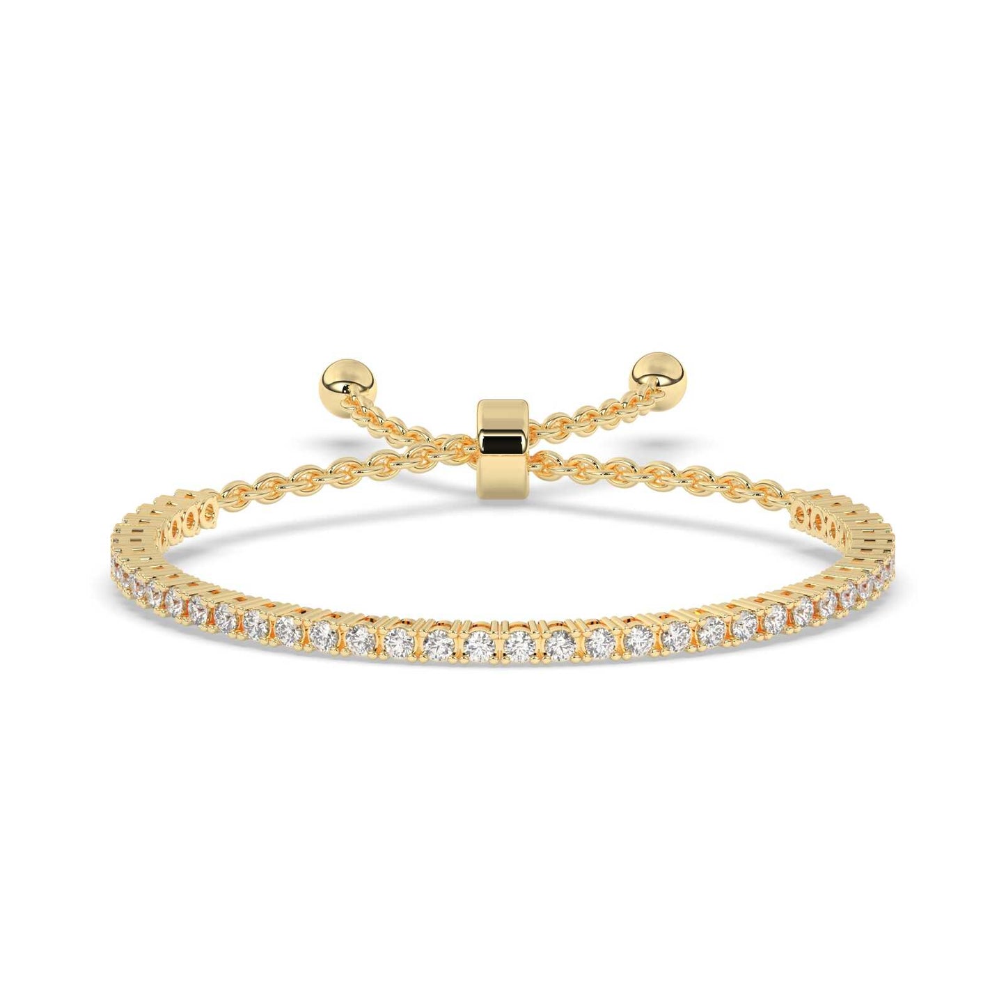 Adjustable Gold Diamond Tennis Bracelet