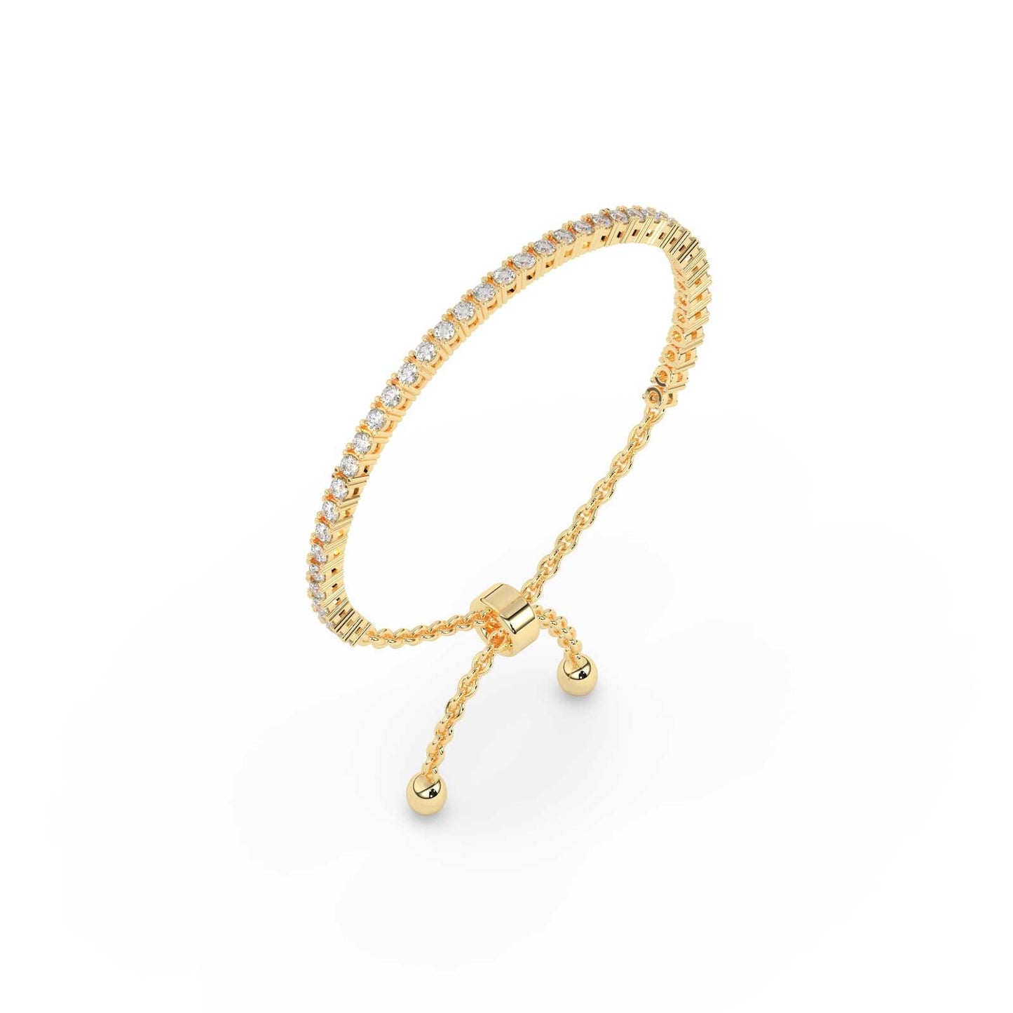 Adjustable Gold Diamond Tennis Bracelet