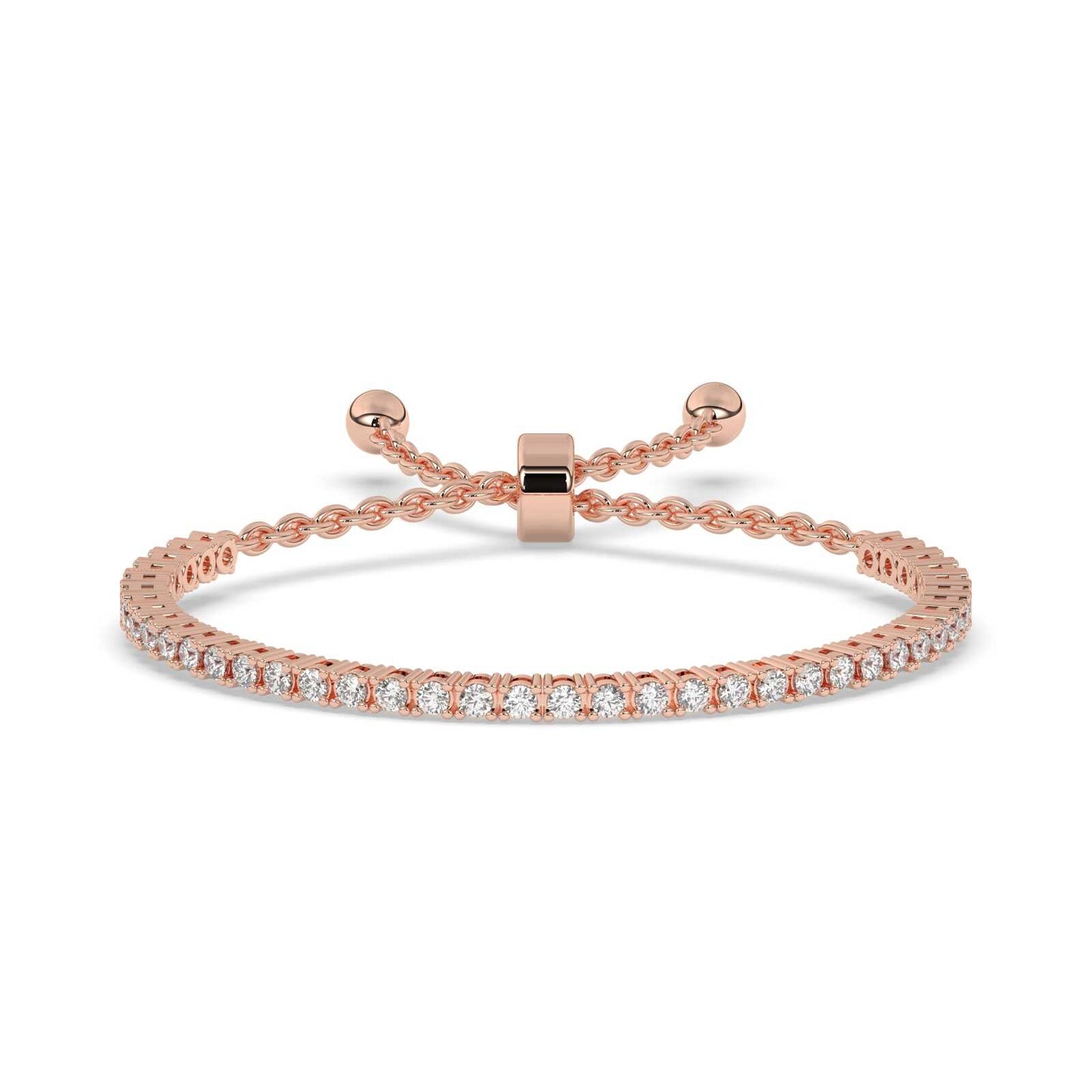 Adjustable Gold Diamond Tennis Bracelet