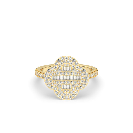 Regal Clover Baguette Diamond Ring