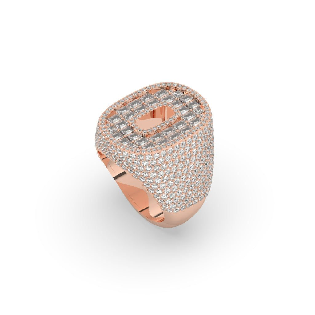 Golden Baguette Oval Ice Ring