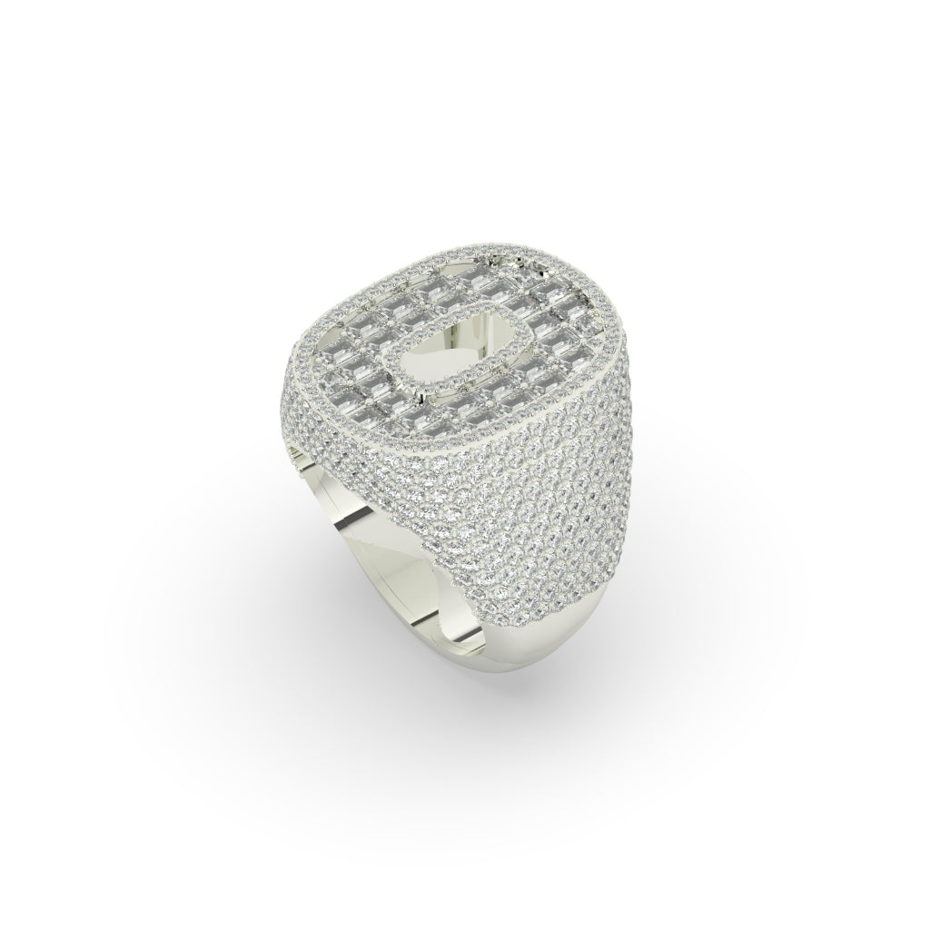 Golden Baguette Oval Ice Ring