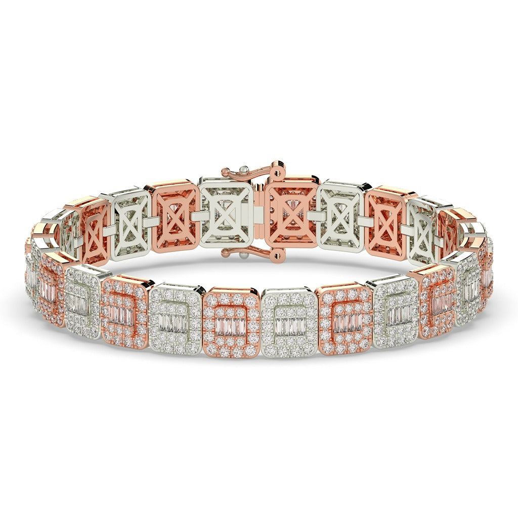 Baguette Block Sparkle Gold Bracelet