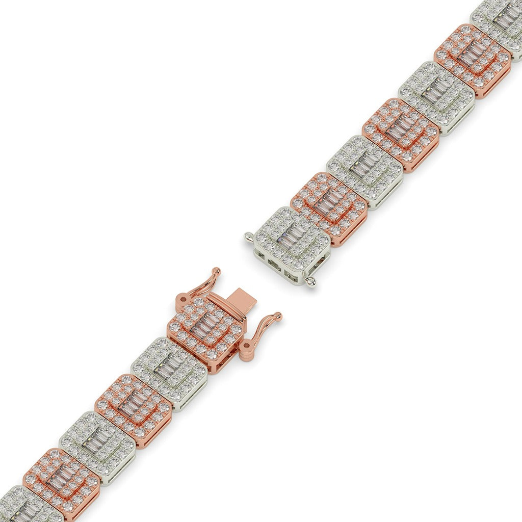 Baguette Block Sparkle Gold Bracelet
