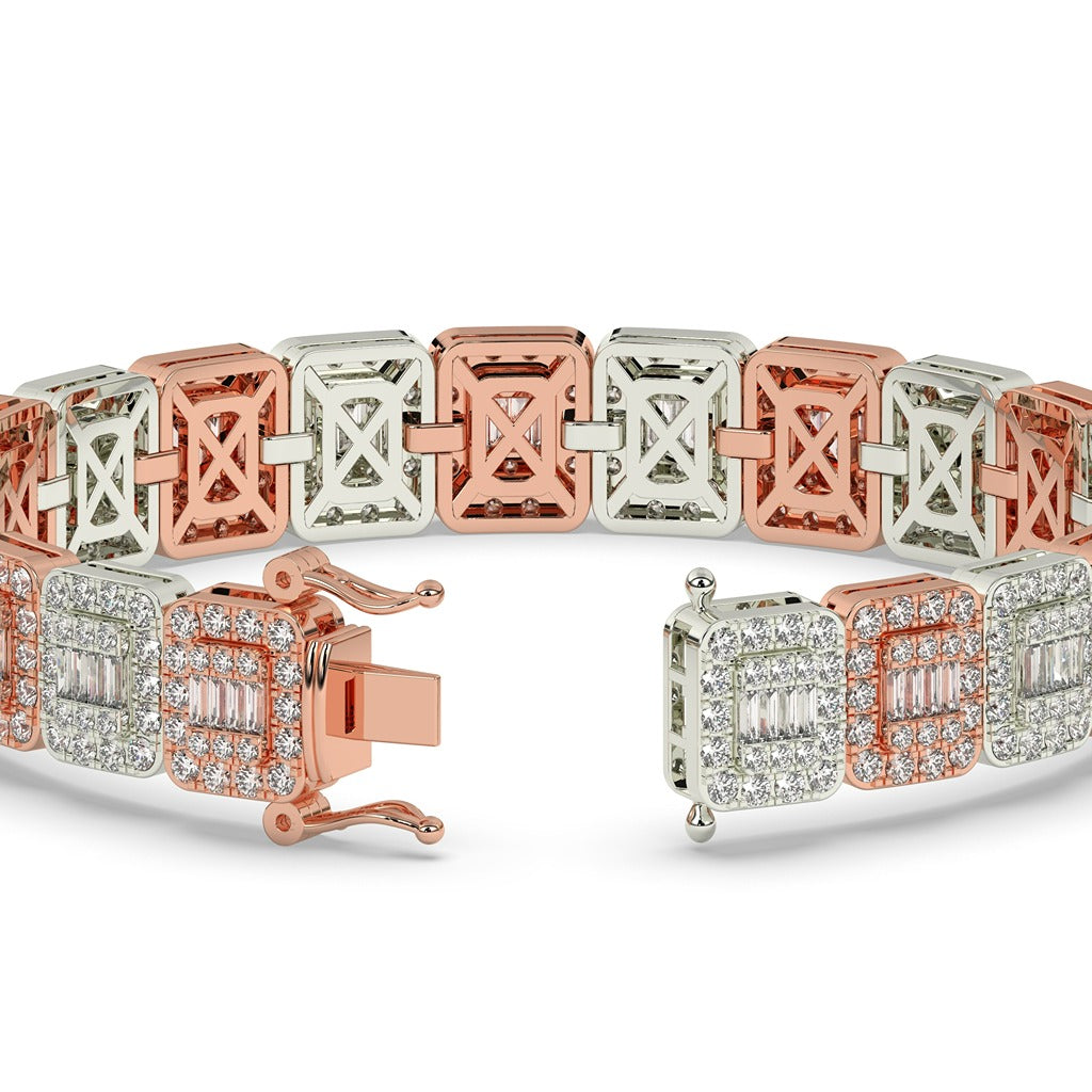 Baguette Block Sparkle Gold Bracelet