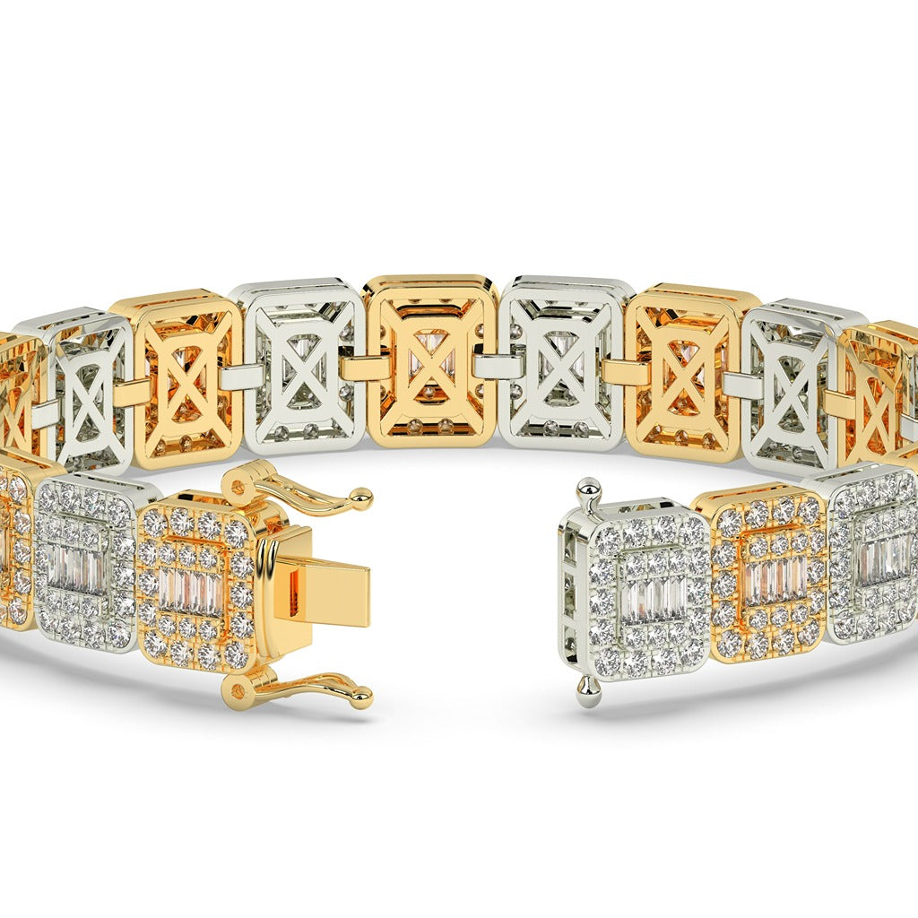 Baguette Block Sparkle Gold Bracelet