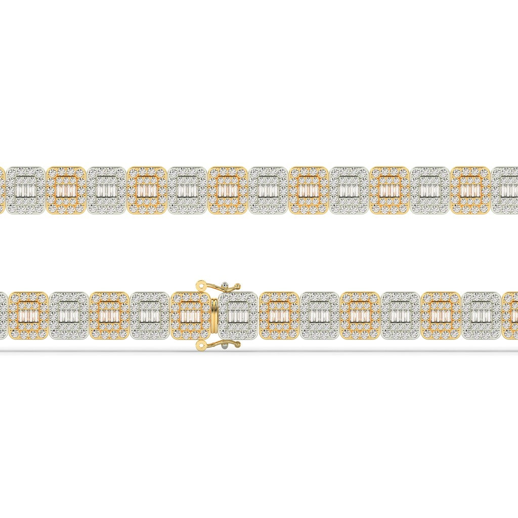 Baguette Block Sparkle Gold Bracelet