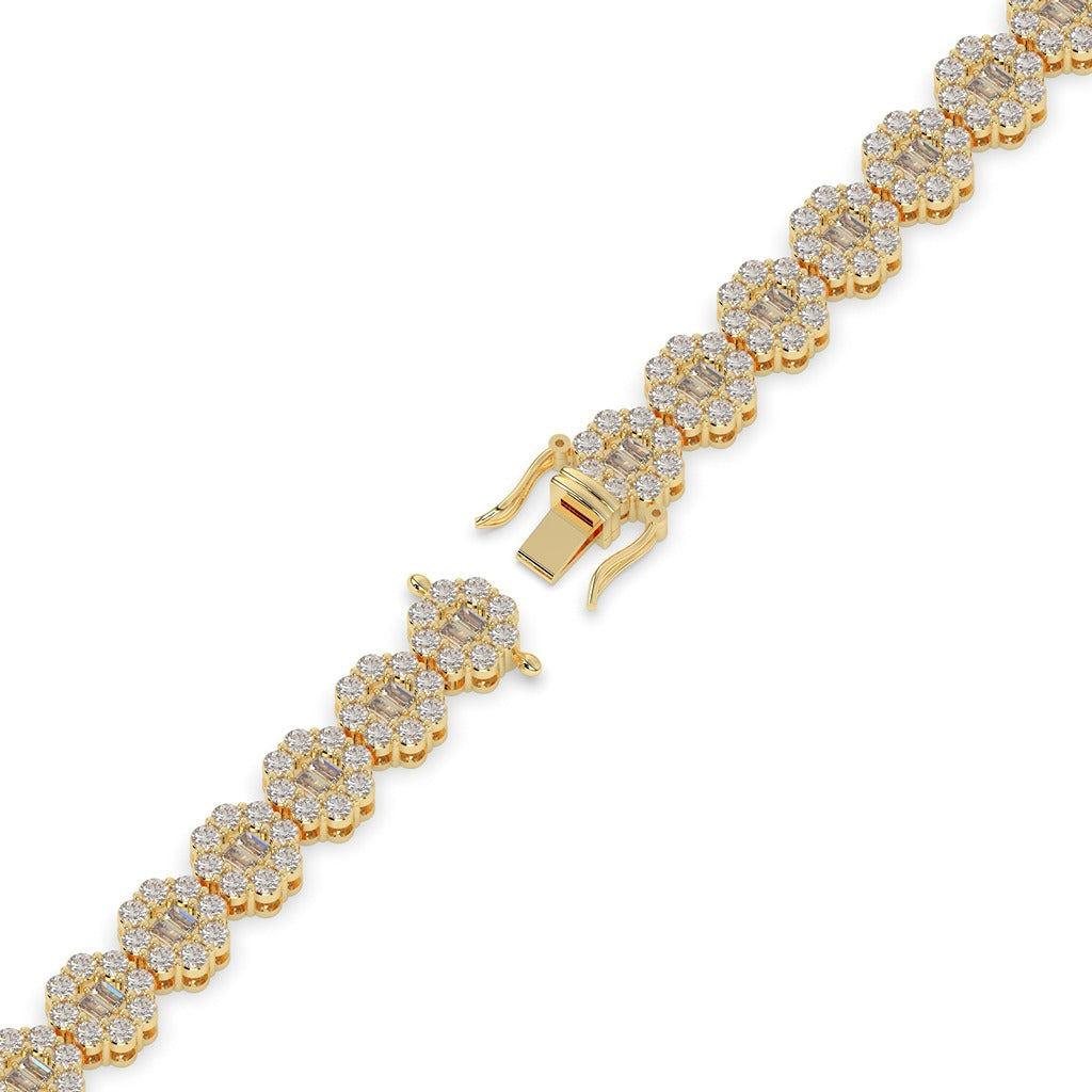 Golden Blossom Baguette Link Bracelet