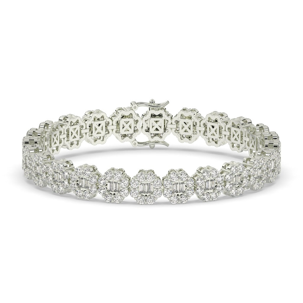 Golden Blossom Baguette Link Bracelet