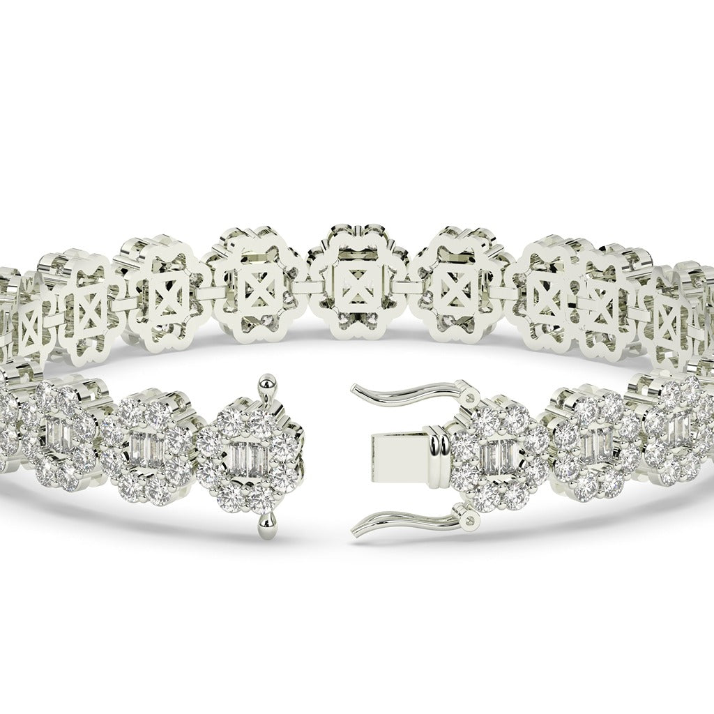 Golden Blossom Baguette Link Bracelet