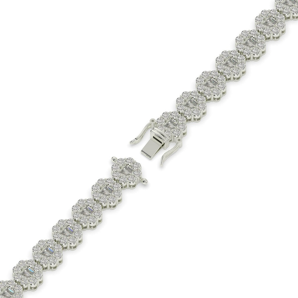 Golden Blossom Baguette Link Bracelet