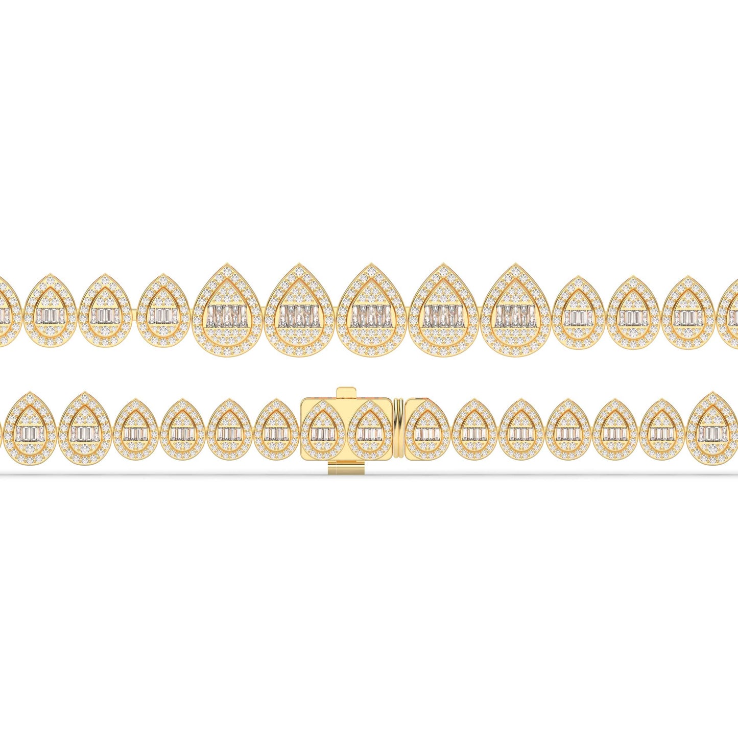Pear Drop Ice Gold Bracelet