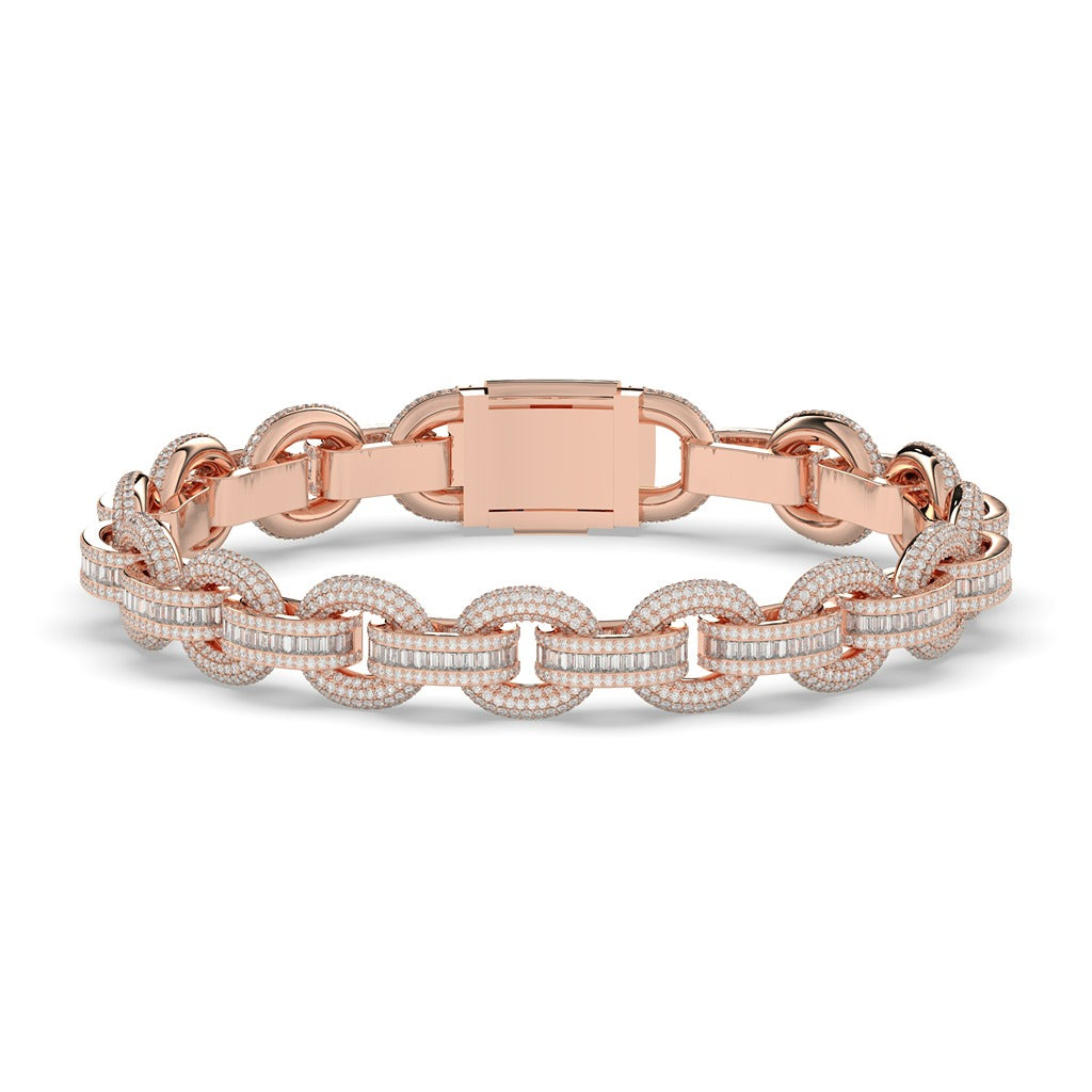 Iced Out Round Link Bracelet