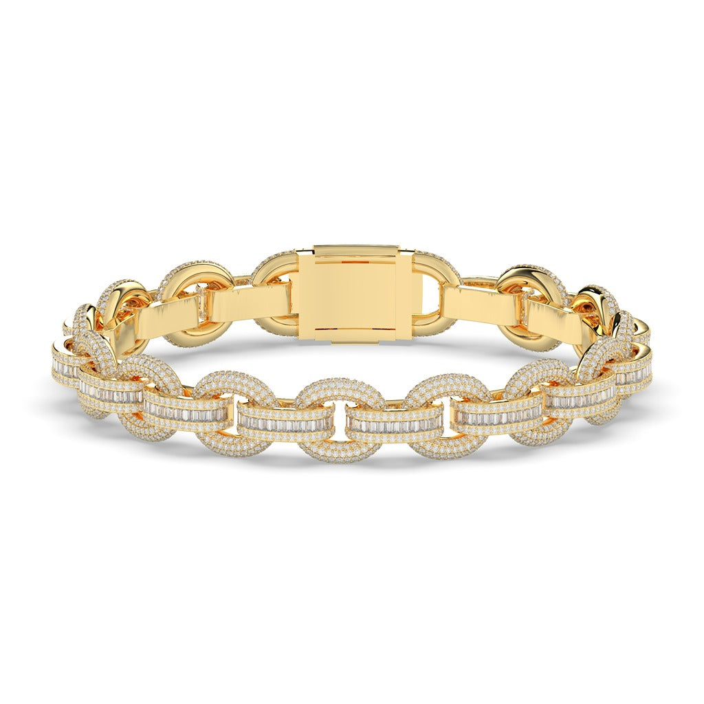 Iced Out Round Link Bracelet