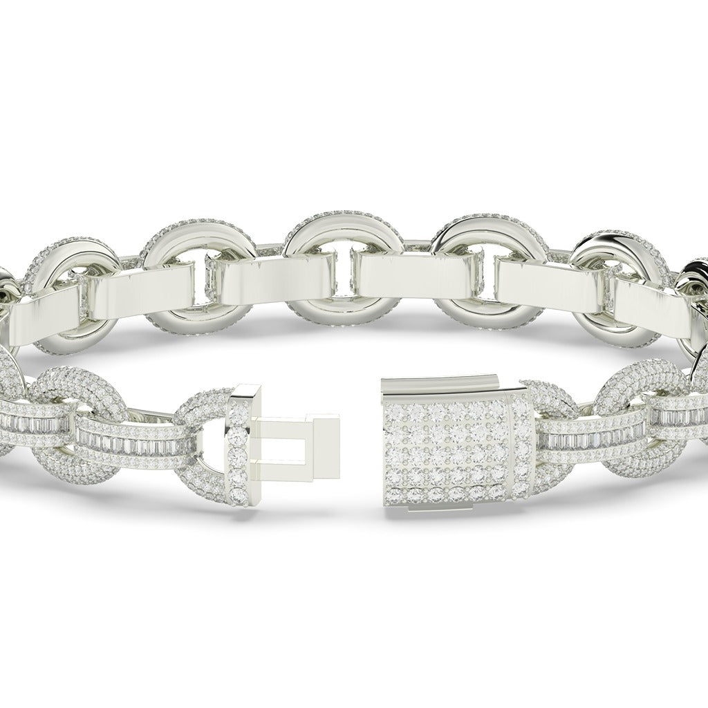 Iced Out Round Link Bracelet