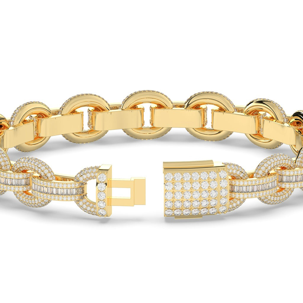 Iced Out Round Link Bracelet