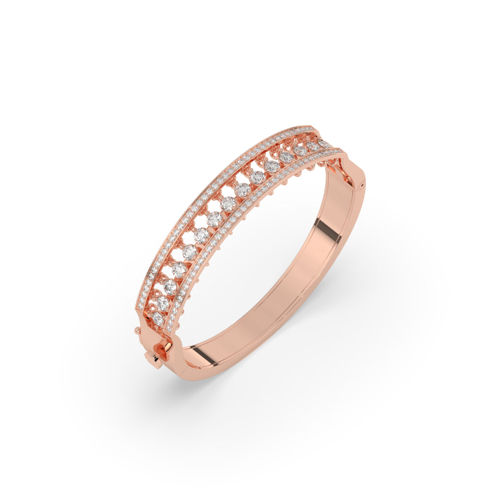 Double Row Radiant Diamond Bangle