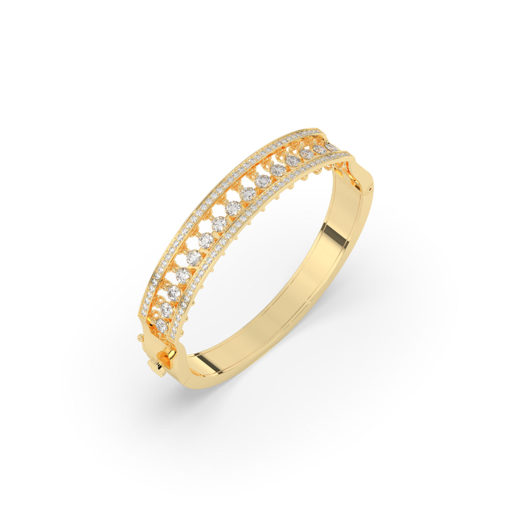 Double Row Radiant Diamond Bangle