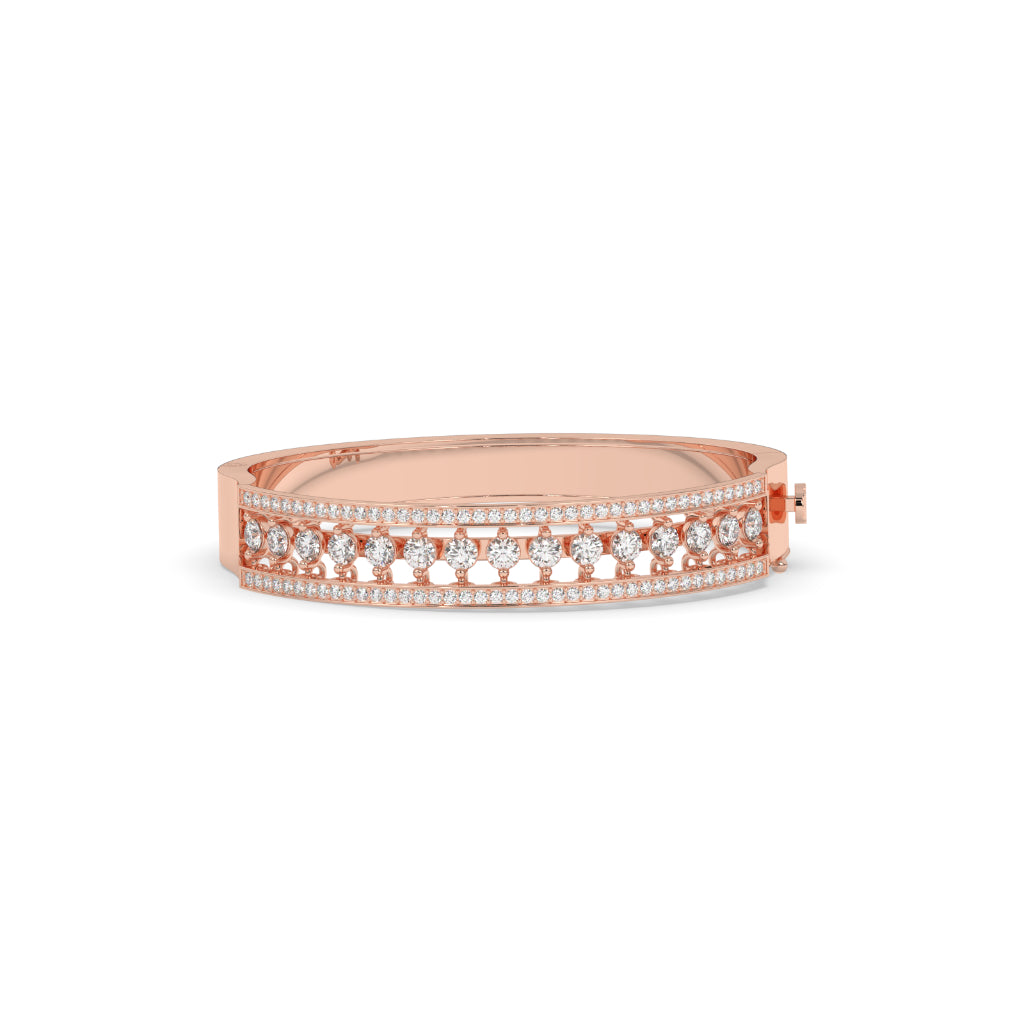 Double Row Radiant Diamond Bangle