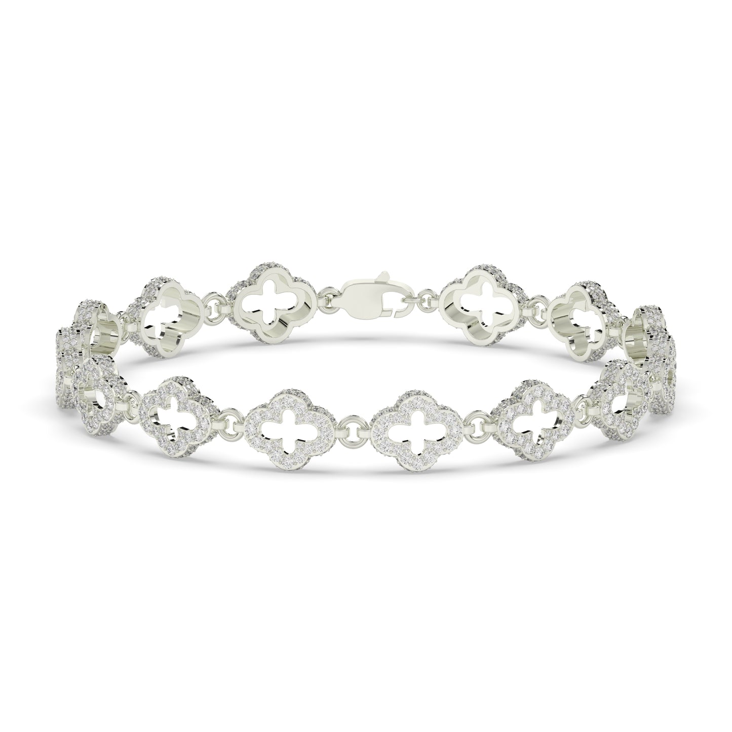 Two-Tone Clover Cross Bracelet