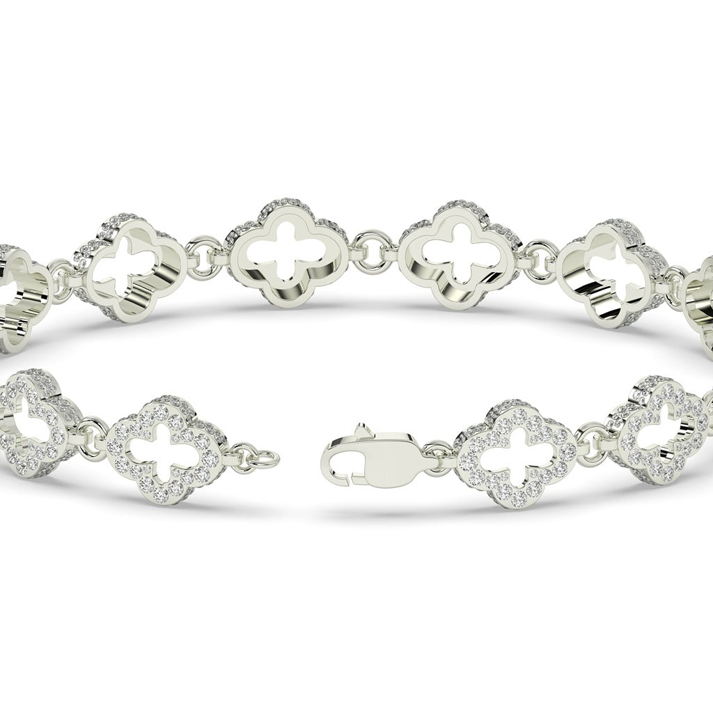 Two-Tone Clover Cross Bracelet