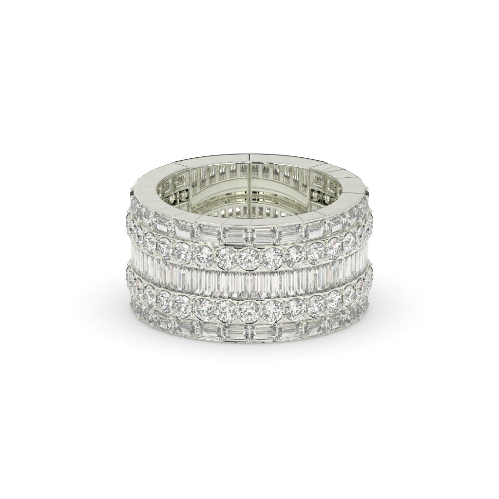Round Baguette Fusion Eternity Ring