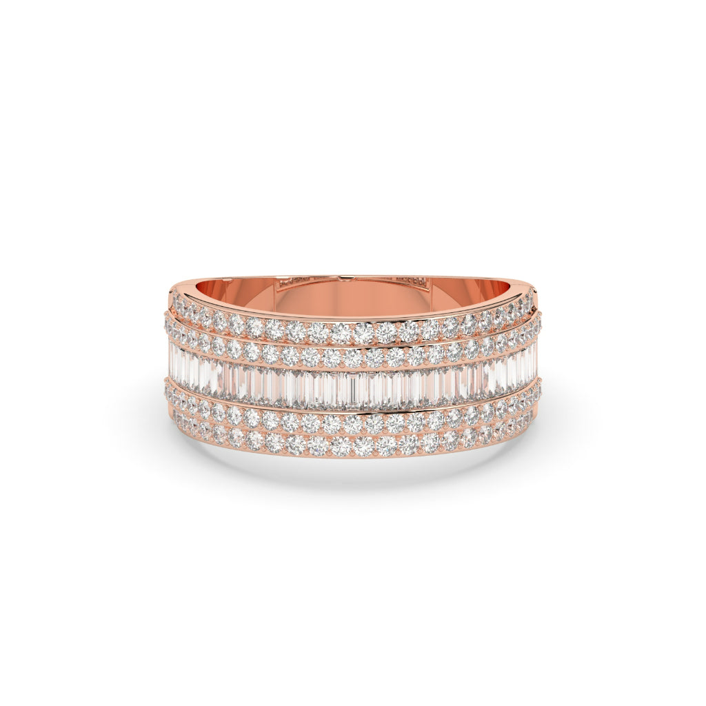 Trio Row Classic Diamond Ring
