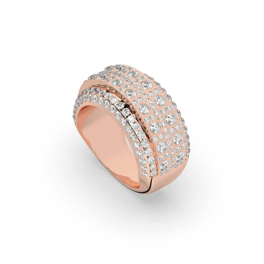 Radiant Dome Cluster Diamond Ring