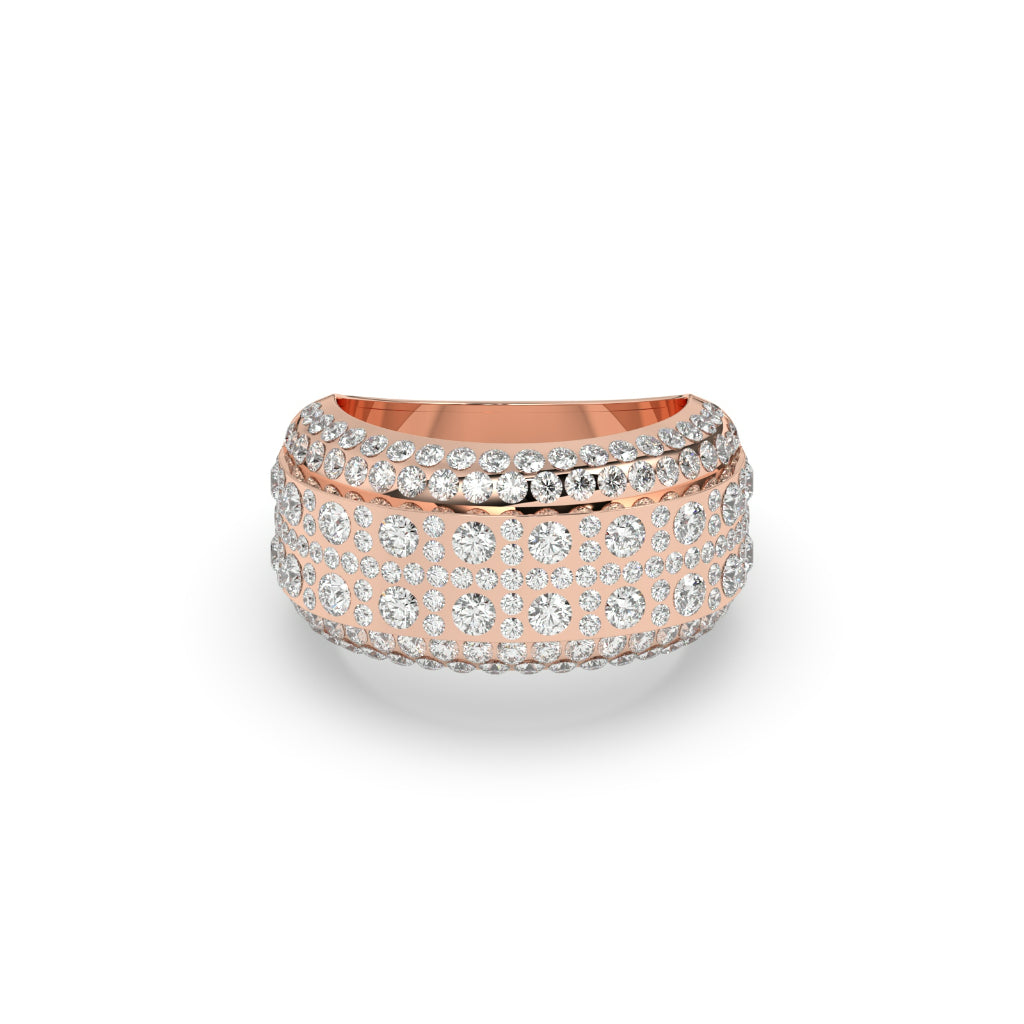 Radiant Dome Cluster Diamond Ring