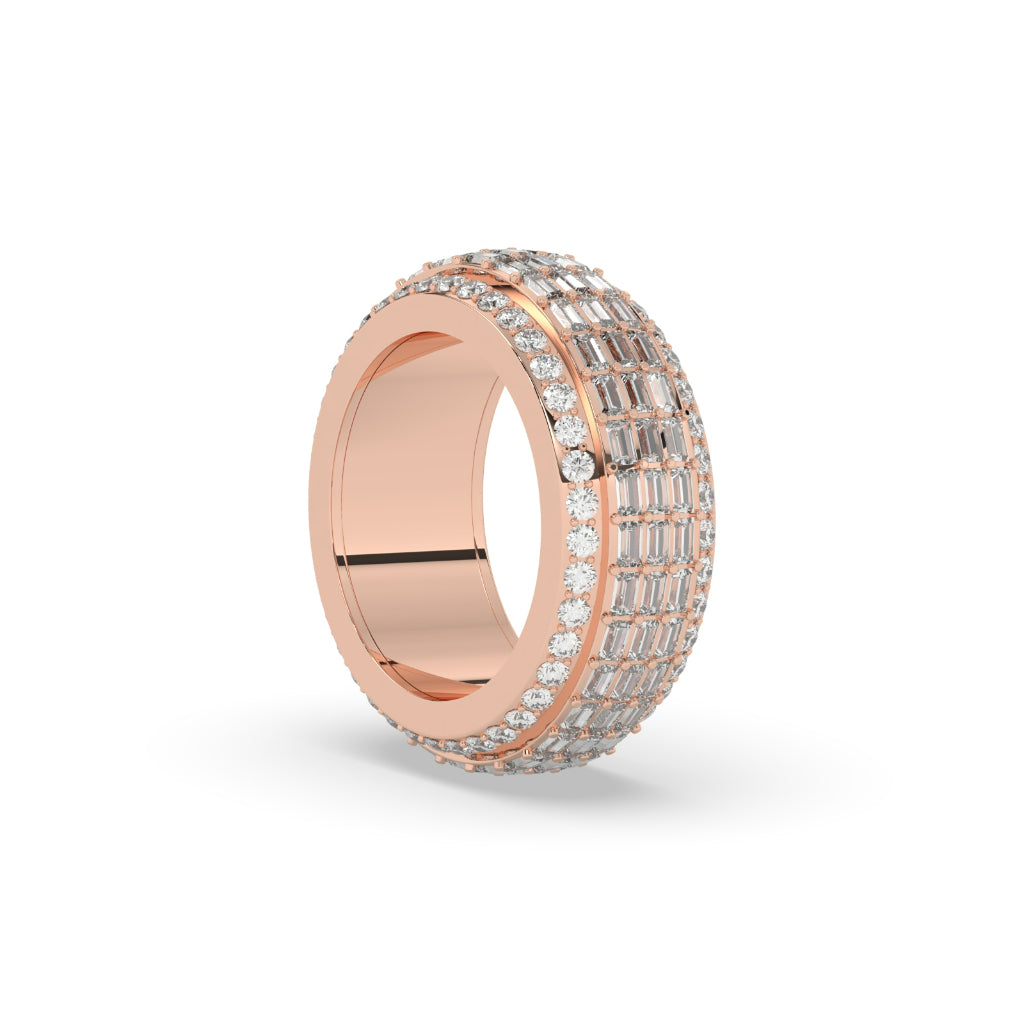 Radiant Grid Diamond Band Ring