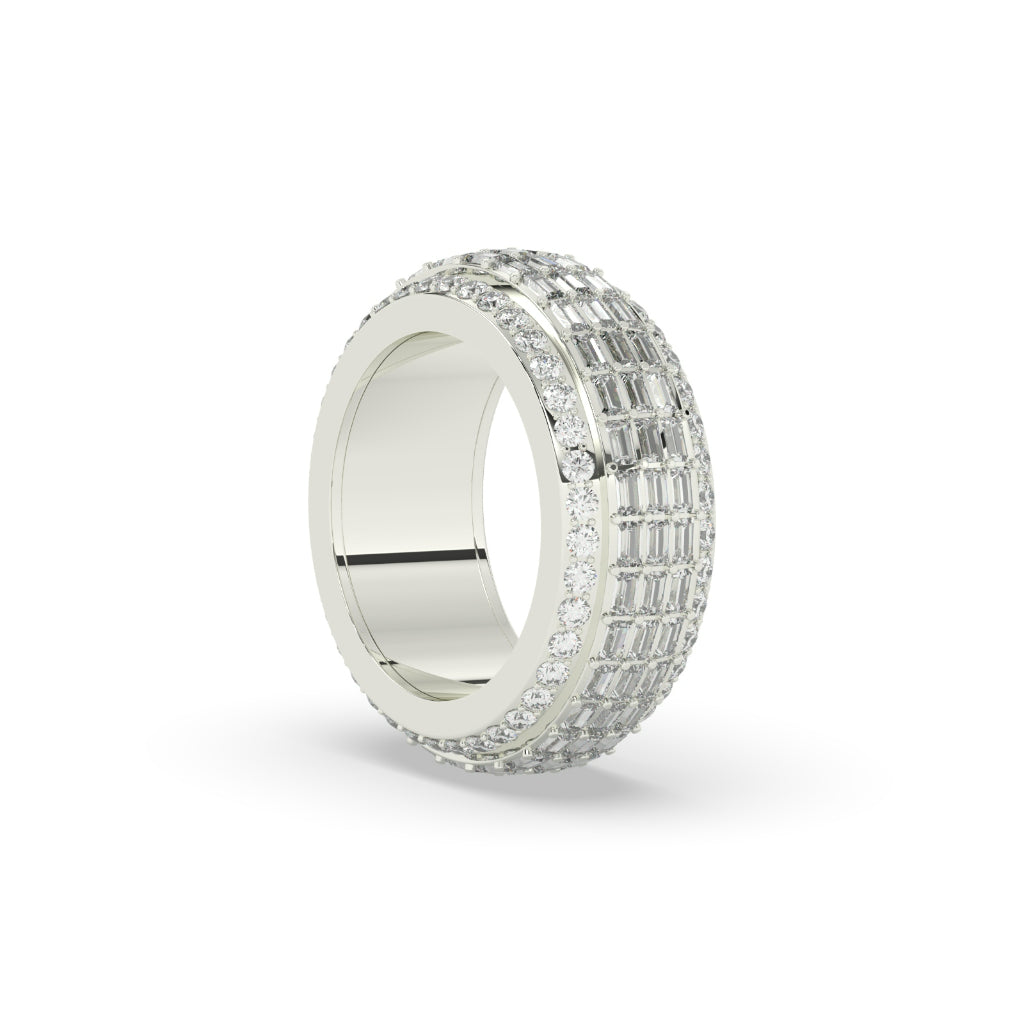 Radiant Grid Diamond Band Ring