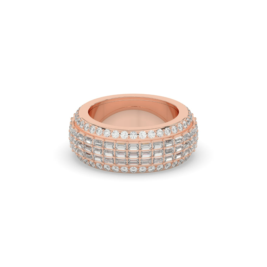 Radiant Grid Diamond Band Ring