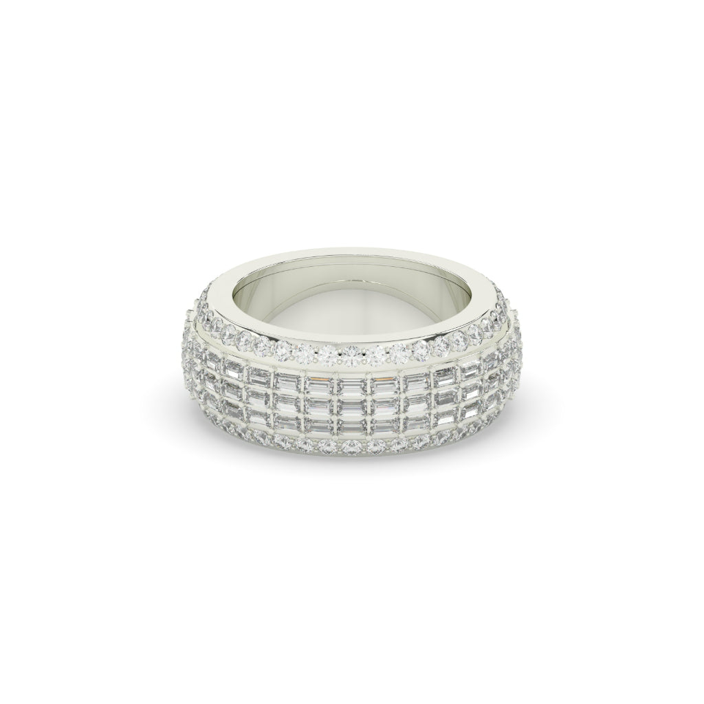 Radiant Grid Diamond Band Ring