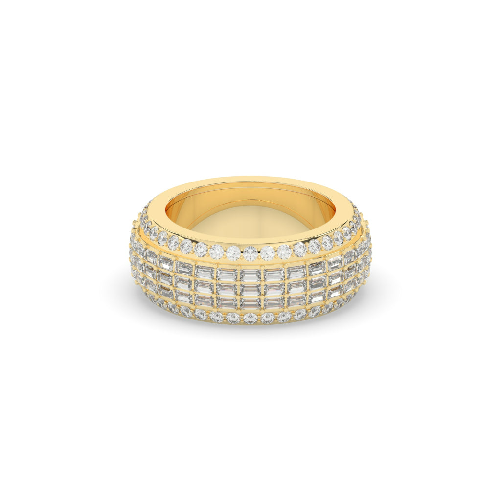 Radiant Grid Diamond Band Ring