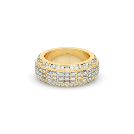 Radiant Grid Diamond Band Ring