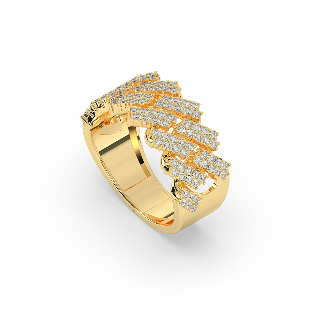 Bold Diamond Link Pattern Ring