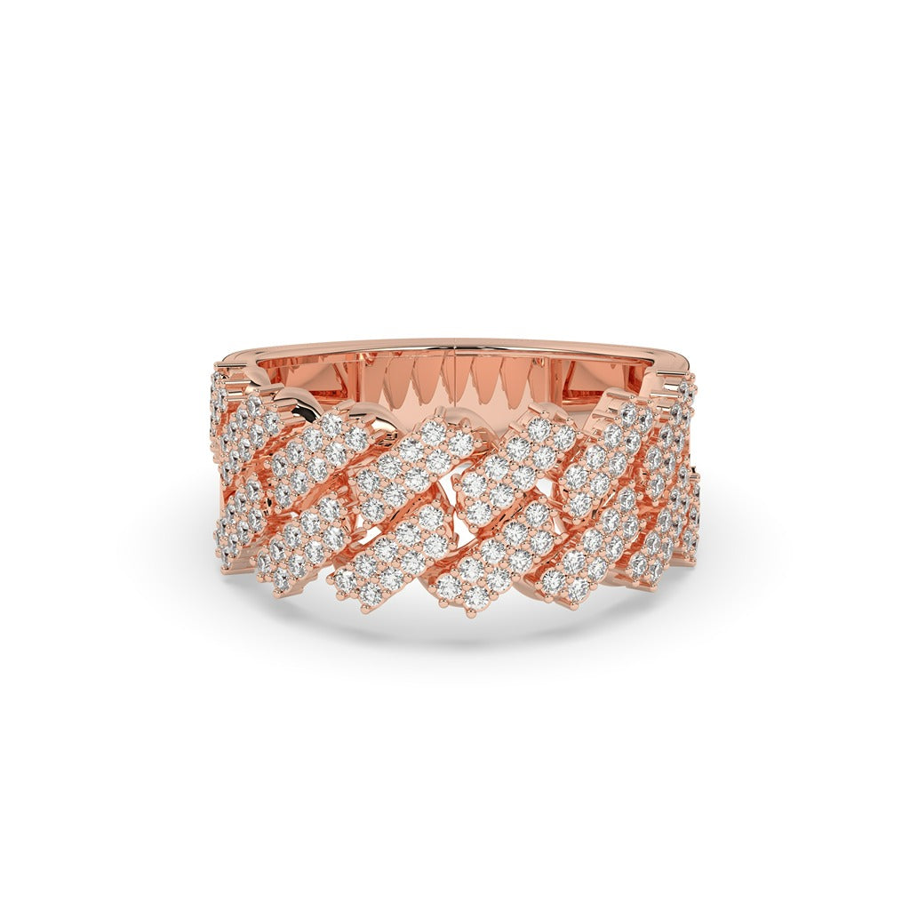 Bold Diamond Link Pattern Ring