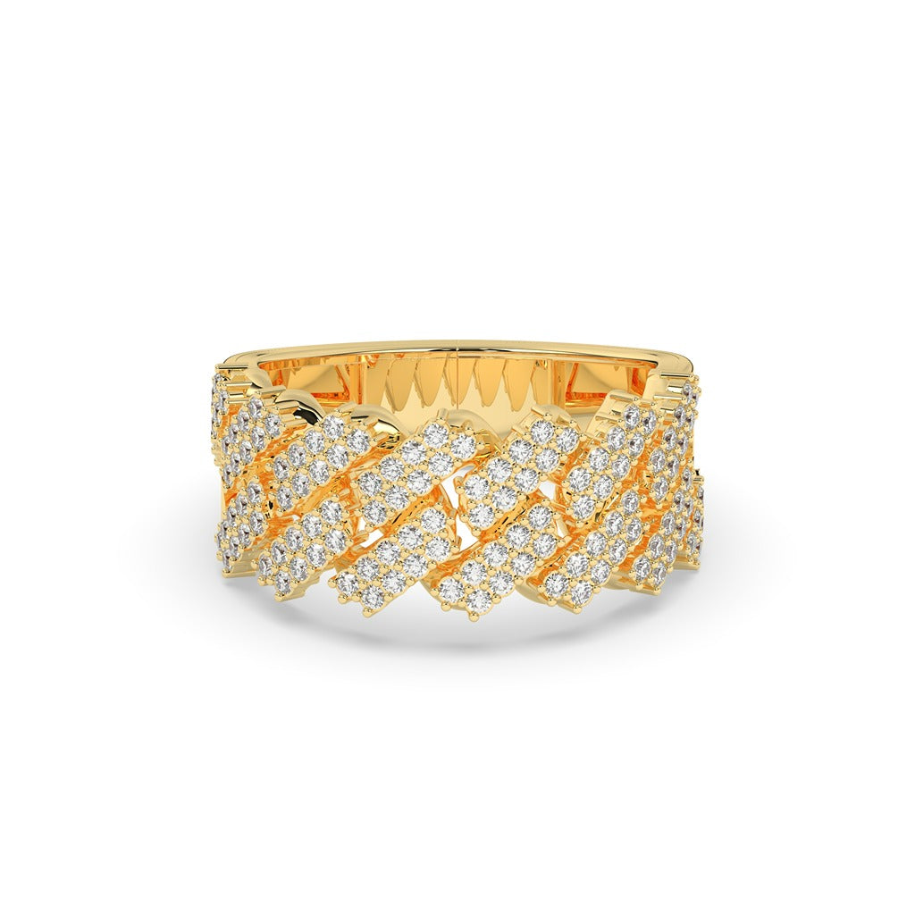 Bold Diamond Link Pattern Ring