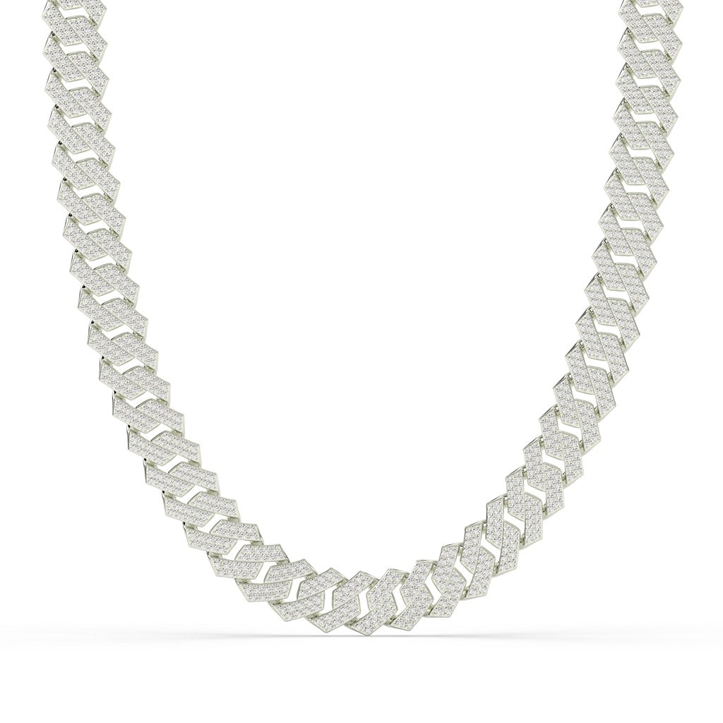 Iced Rose Gold V-Link Chain