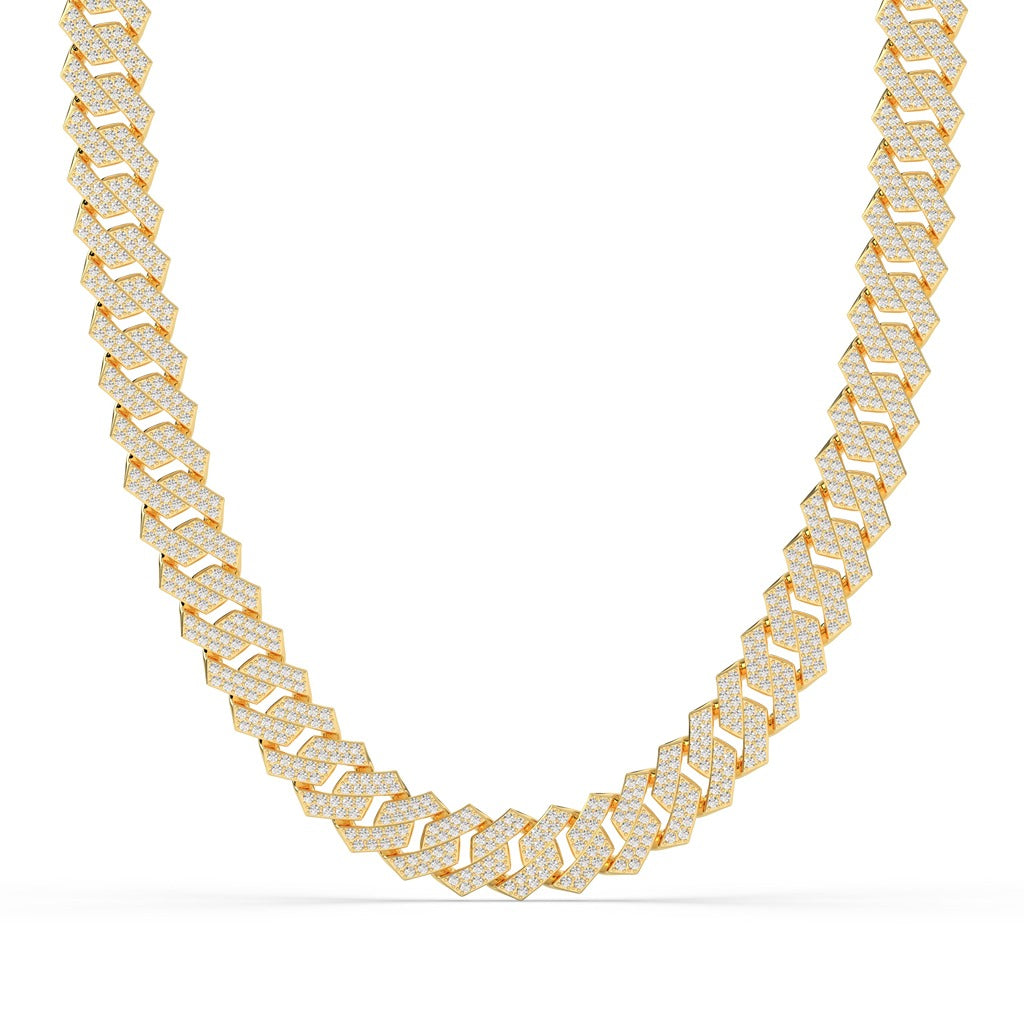 Iced Rose Gold V-Link Chain