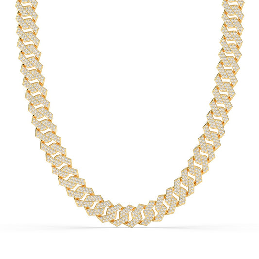 Iced Rose Gold V-Link Chain