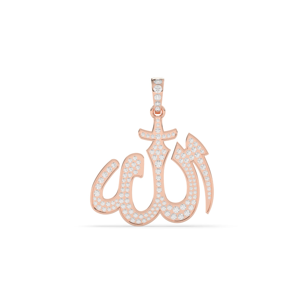 Allah Name Gold Diamond Pendant