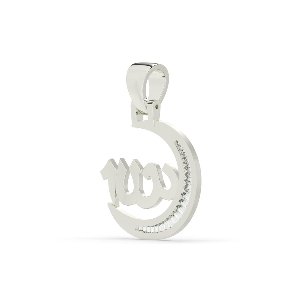 Allah Name Moon Shape Pendant