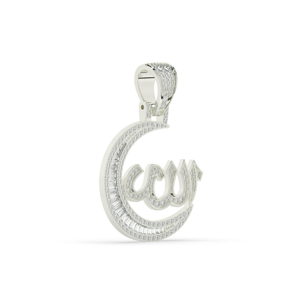 Allah Name Moon Shape Pendant