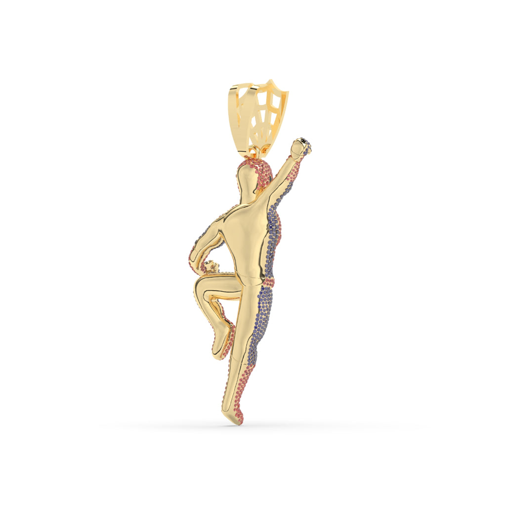 Iced Spiderman Hero Pendant Charm