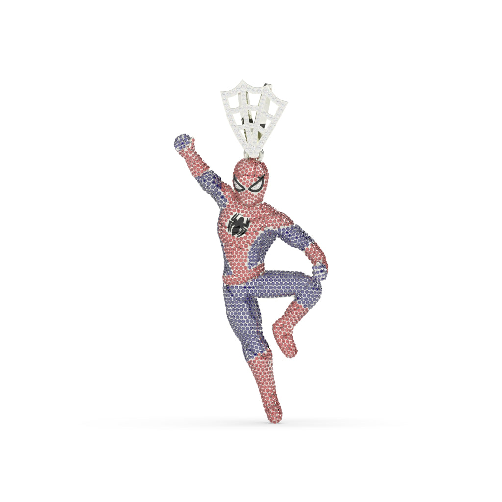 Iced Spiderman Hero Pendant Charm